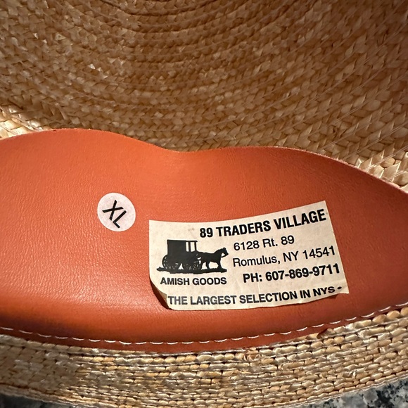✨AUTHENTIC✨AMISH STRAW ORIGINAL STYLE MEN’s XL HAT✨EUC✨w/ BLACK Band - Picture 6 of 8